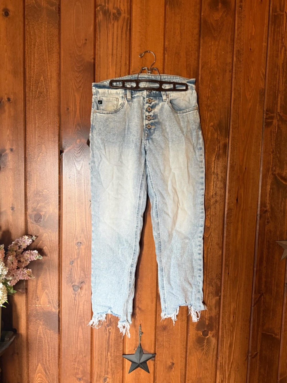 KanCan Light Wash High-Rise Ankle Crop Jeans